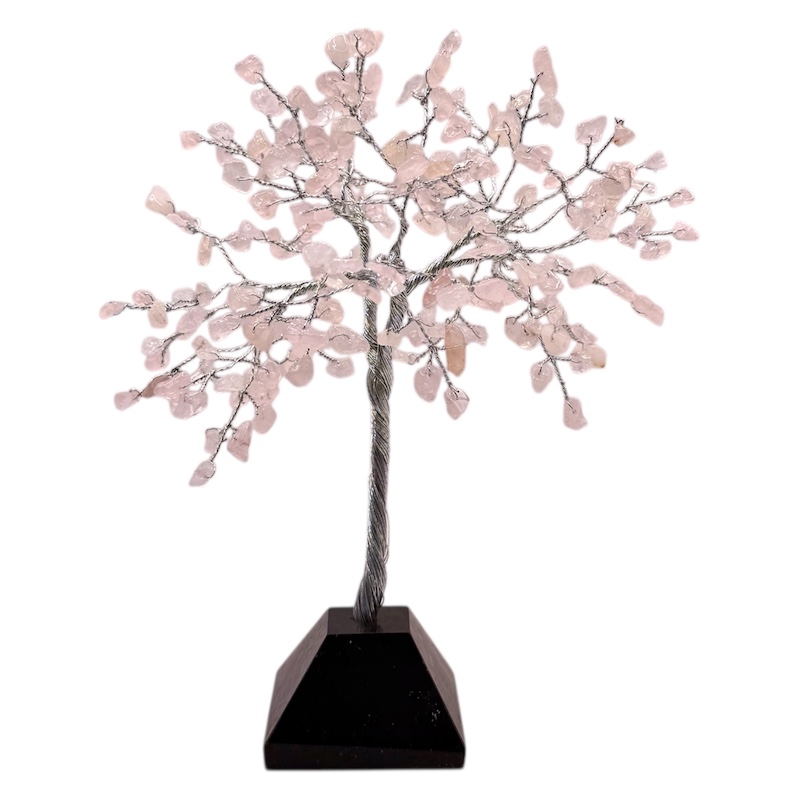 40% Off - 300 Bead Rose Quartz Tree Black Tourmaline Stone Base